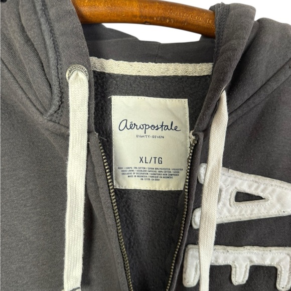 Aeropostale 87 Aero California Full Zip Appliqué Y2K Hoodie Sweatshirt XL - Picture 5 of 6